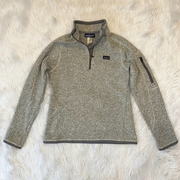 Patagonia Better Sweater 1/4-Zip Fleece Pullover Jacket in Birch White Gray - Picture 1 of 8